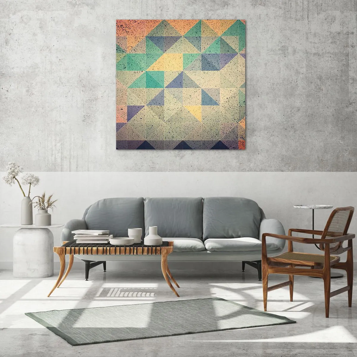 Üveg kép - A háromszögek köztársasága - 40x40 cm