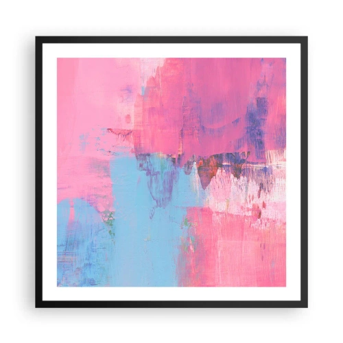 Poszter fehér keretben - Rózsaszín, kék és egy csipetnyi fény - 60x60 cm