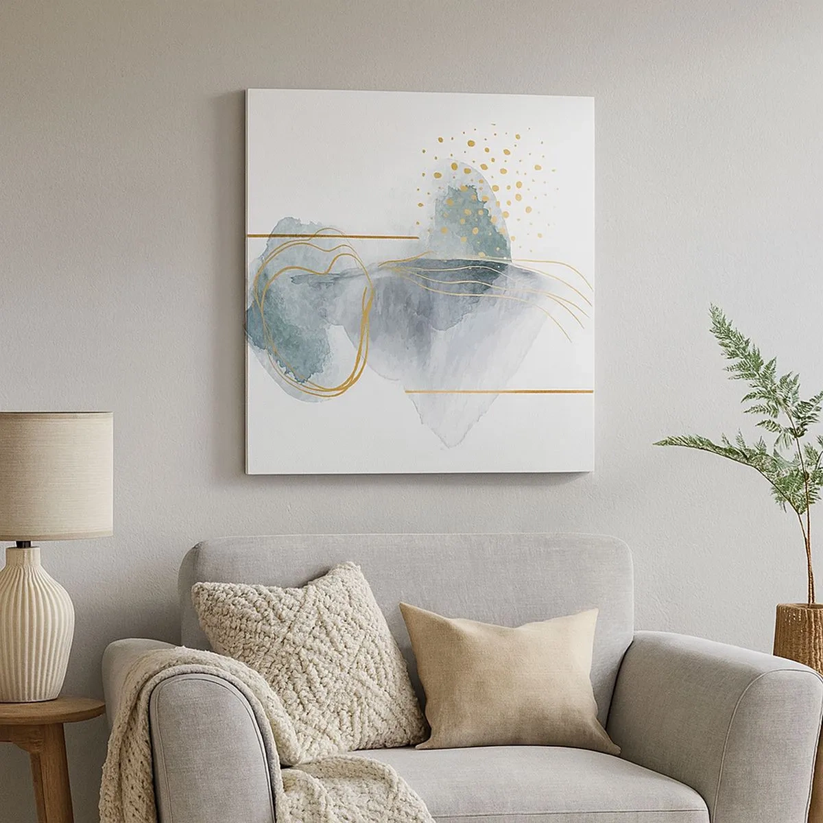 Vászonkép - A szürkeség és az arany kapcsolatáról - 30x30 cm