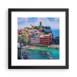 Poszter fehér keretben - Varázslatos mediterrán város - 30x30 cm