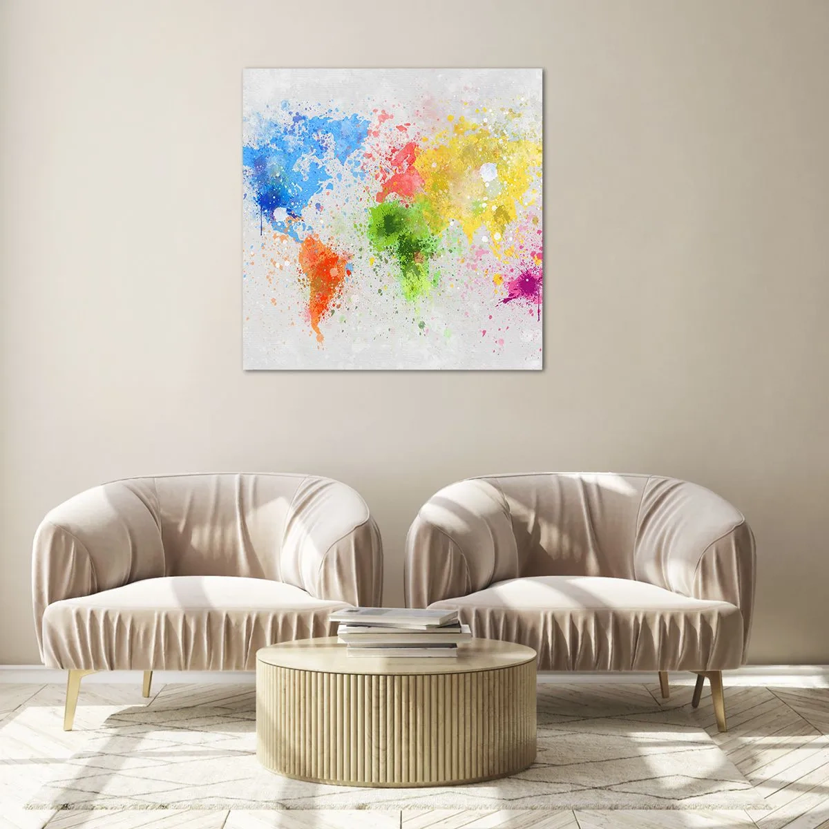 Üveg kép - A világ minden színe - 60x60 cm