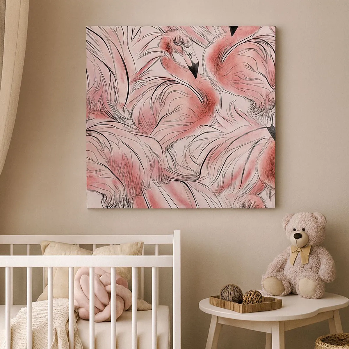 Vászonkép - Madári  corps de ballet - 30x30 cm