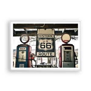 Poszter fekete keretben - Amerikai retro utazás - 100x70 cm
