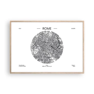 Poszter világos tölgy keretben - Róma anatómiája - 100x70 cm