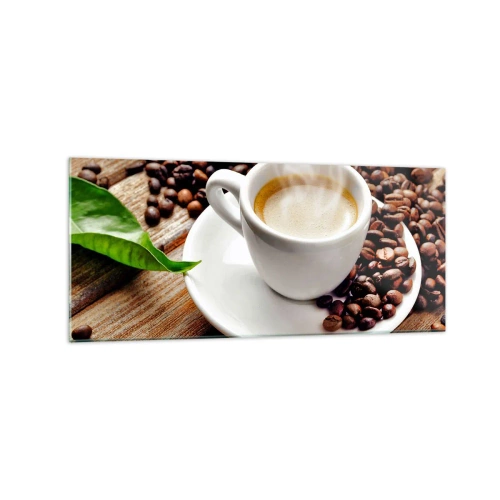 Üveg kép - Kávé az asztalon - 120x50 cm