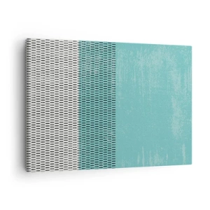 Vászonkép - Geometrikus kompozíció türkizzel és vonalakkal - 70x50cm - Kiegyensúlyozott kompozíció - Modern fali dekoráció nappalihoz és hálószobához ARTTOR