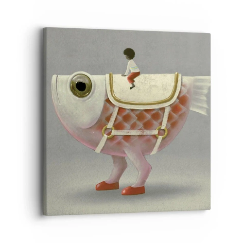 Vászonkép - A halas lovas - 30x30 cm