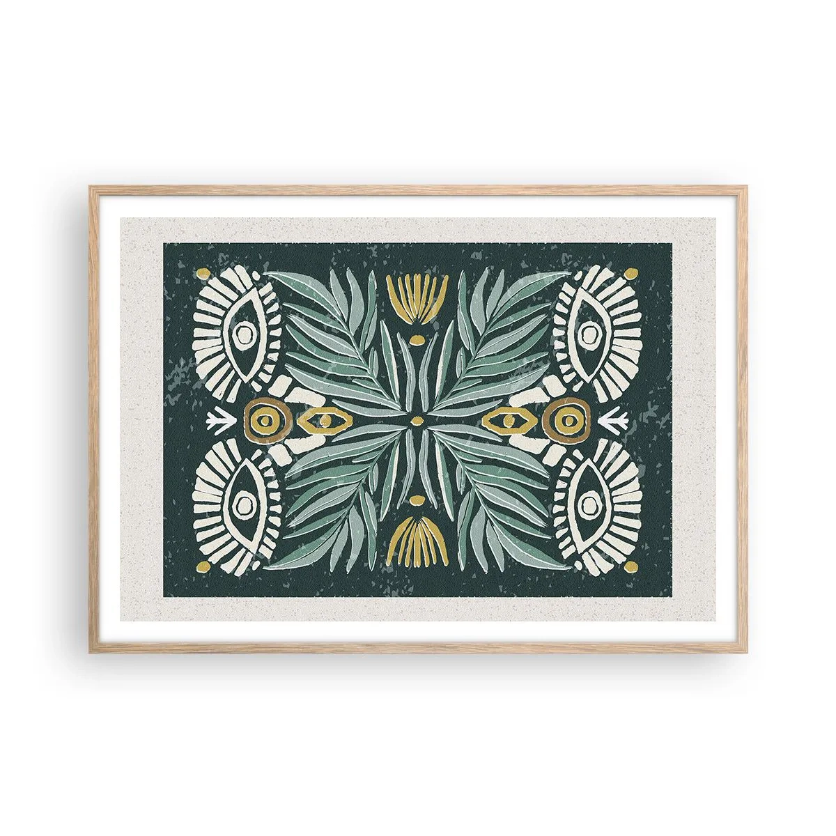 Poszter világos tölgy keretben - Mint egy népi kivágás - 100x70 cm