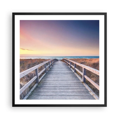 Poszter fehér keretben - Balti esti aurora - 60x60 cm