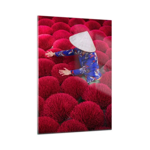 Üveg kép - A rizsföldön - 50x70 cm