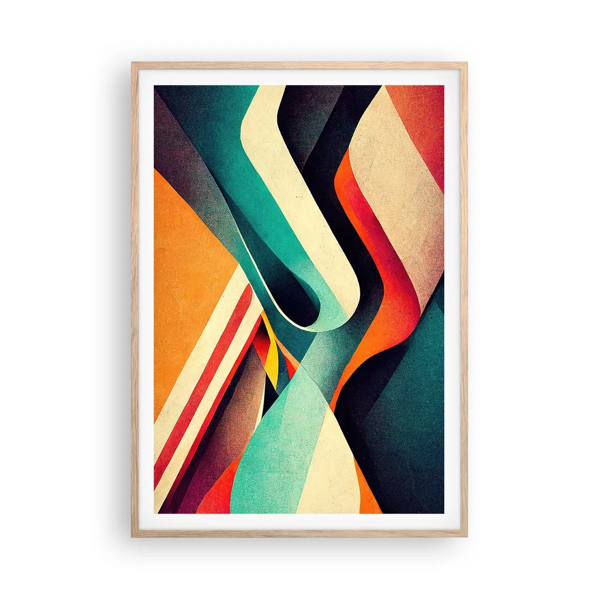 Poszter világos tölgy keretben - Intenzív kompozíció - 70x100 cm