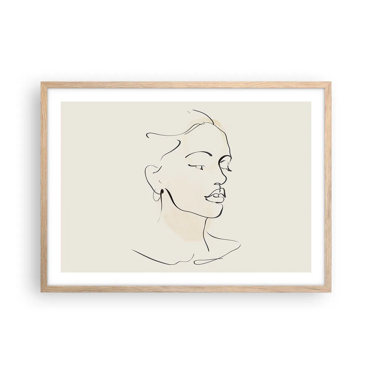 Poszter világos tölgy keretben - Bizonyos vonallal - 70x50 cm