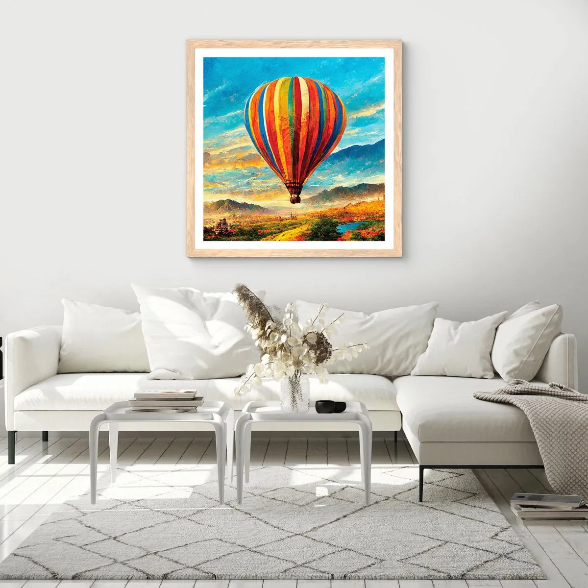 Poszter világos tölgy keretben - A csendben többet látsz - 50x50 cm