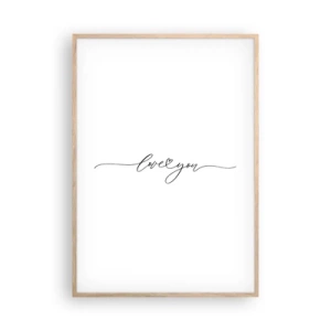 Poszter világos tölgy keretben - Fekete fehéren - 70x100 cm