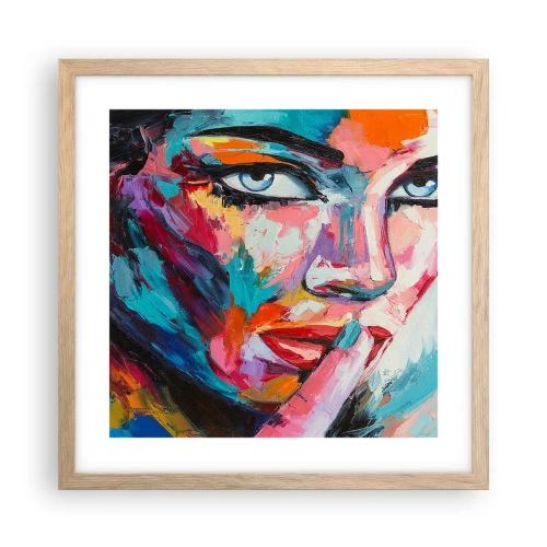 Poszter világos tölgy keretben - Az első titkunk - 40x40 cm