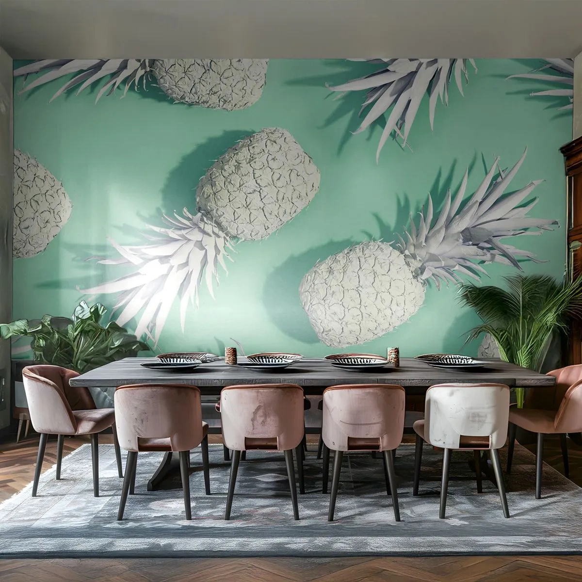Fotótapéta Standard Eco - jól megy a mentával - Absztrakció, Ananász, Darab - 400x280 cm