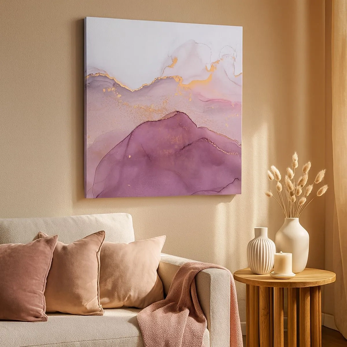 Vászonkép - Lila és orgonaszínű hullámok - 30x30 cm