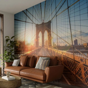 Öntapadós Fotótapéta Deluxe Sticker - Az arany hídon - New York, Brooklyn híd, Építészet - 100x70 cm