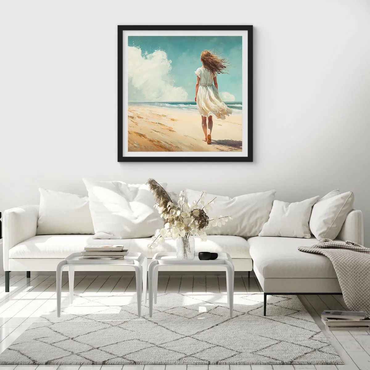 Poszter fehér keretben - Találkozás a nappal és a széllel - 30x30 cm