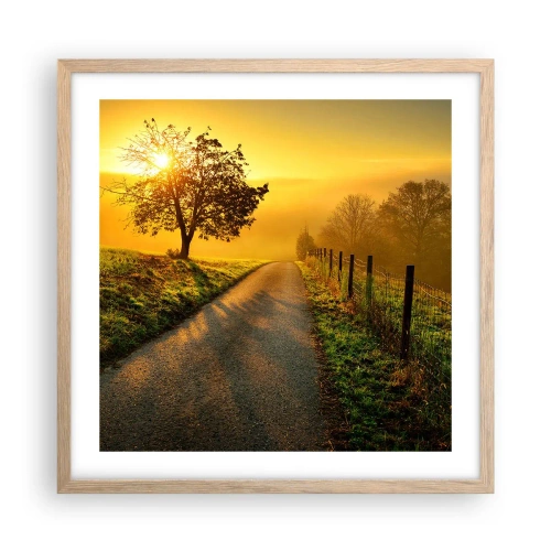 Poszter világos tölgy keretben - Mézes délután - 50x50 cm