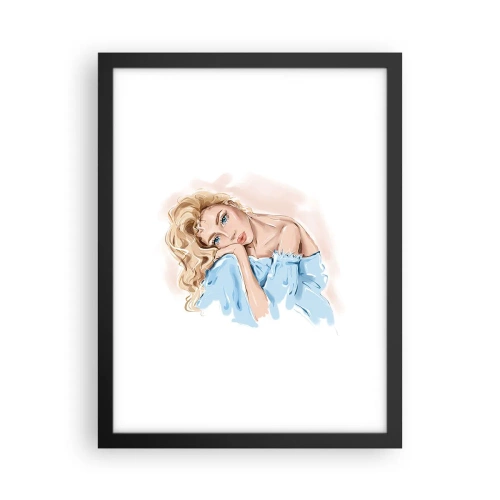 Poszter fehér keretben - Álmodozó a kékben - 30x40 cm