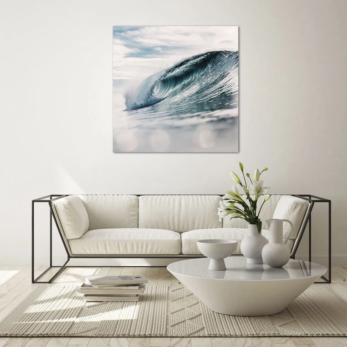 Üveg kép - Vízcsúcs - 70x70 cm