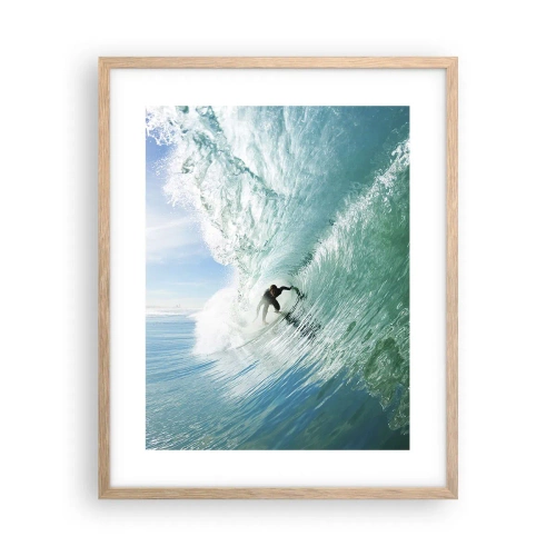 Poszter világos tölgy keretben - Mindig a hullámon - 40x50 cm