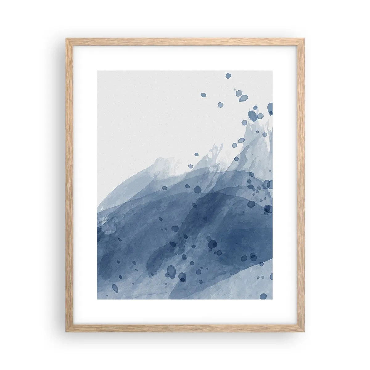 Poszter világos tölgy keretben - Kék tüll - 40x50 cm