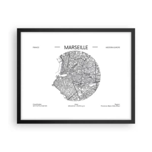 Poszter fehér keretben - Marseille anatómiája - 50x40 cm