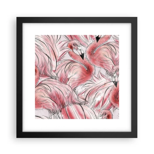 Poszter fehér keretben - Madári corps de ballet - 30x30 cm