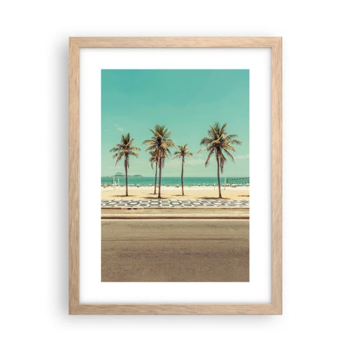 Poszter világos tölgy keretben - A tengerparton - 30x40 cm