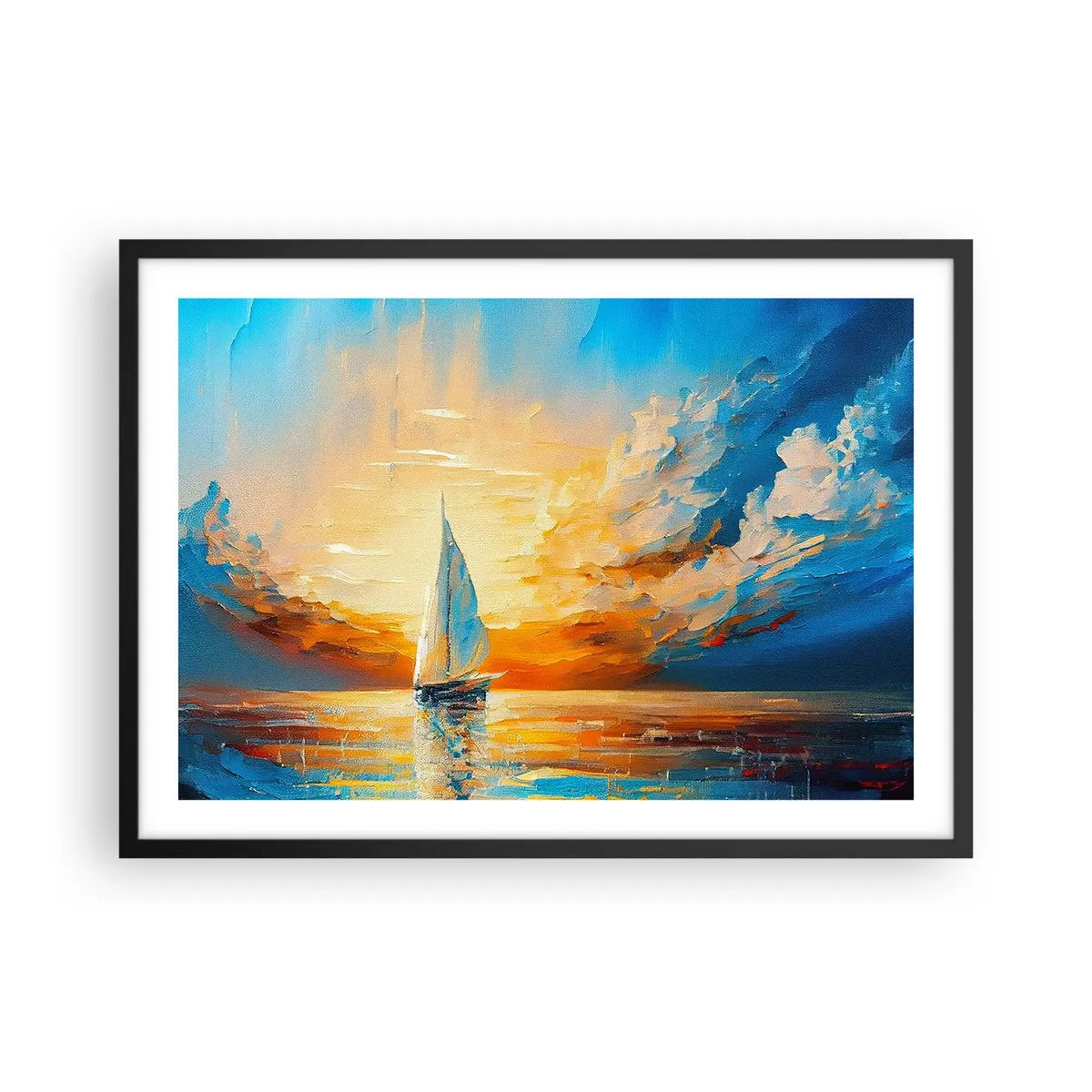 Poszter fehér keretben - Aranyban vitorlázva - 70x50 cm