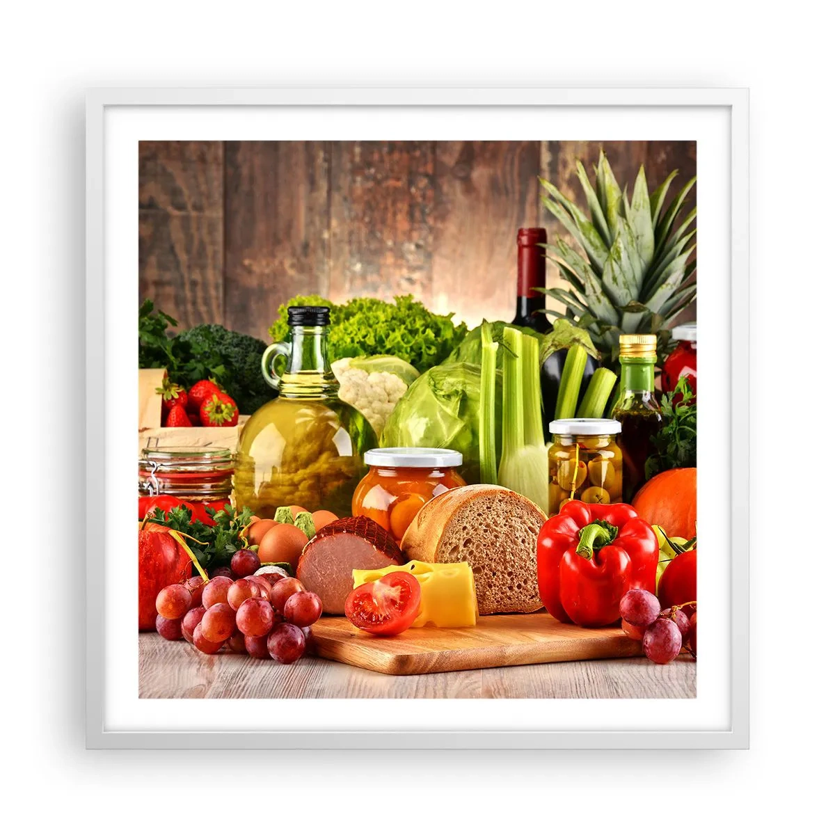 Poszter fekete keretben - Füstölt, sült és pácolt - 60x60 cm