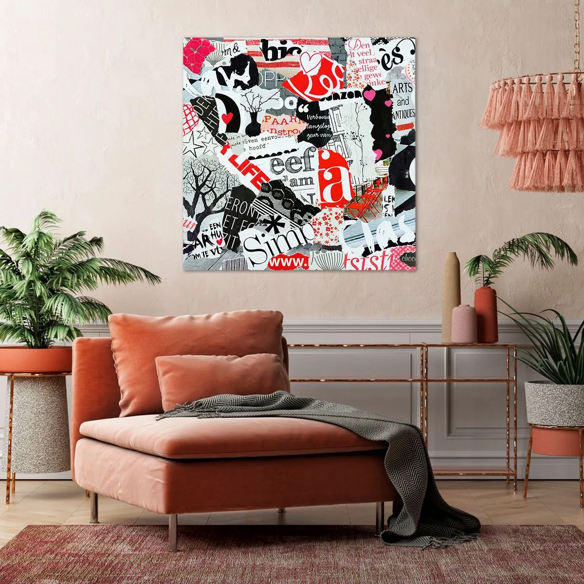 Vászonkép - Hipszter kollázs - 40x40 cm