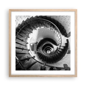 Poszter világos tölgy keretben - Feljebb es feljebb - 50x50 cm