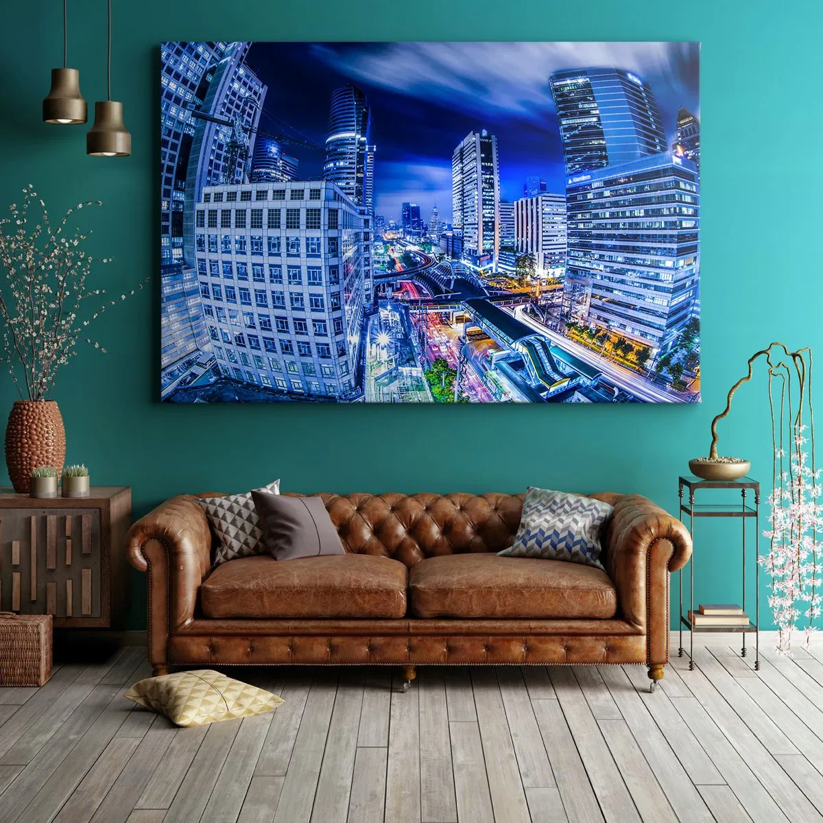 Vászonkép - Az éjszakai város ritmusai - 100x70 cm