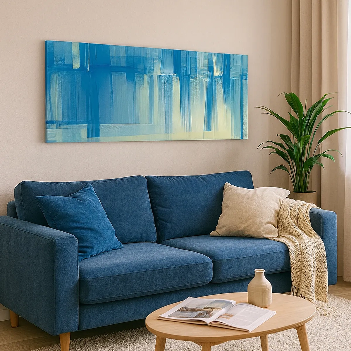 Vászonkép - Kompozíció türkizkékben - 30x30 cm