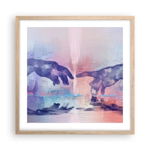 Poszter világos tölgy keretben - Az élet isteni szikrája - 50x50 cm