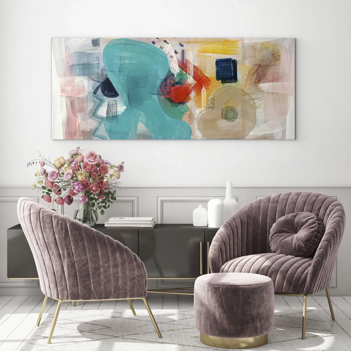 Üveg kép - Színes játék - 120x50 cm