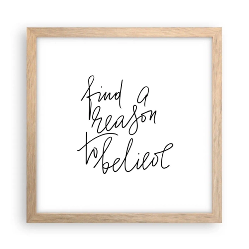 Poszter világos tölgy keretben - Ez lehetséges - 30x30 cm