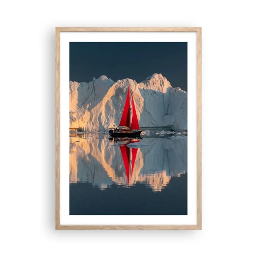 Poszter világos tölgy keretben - A világ peremén - 50x70 cm