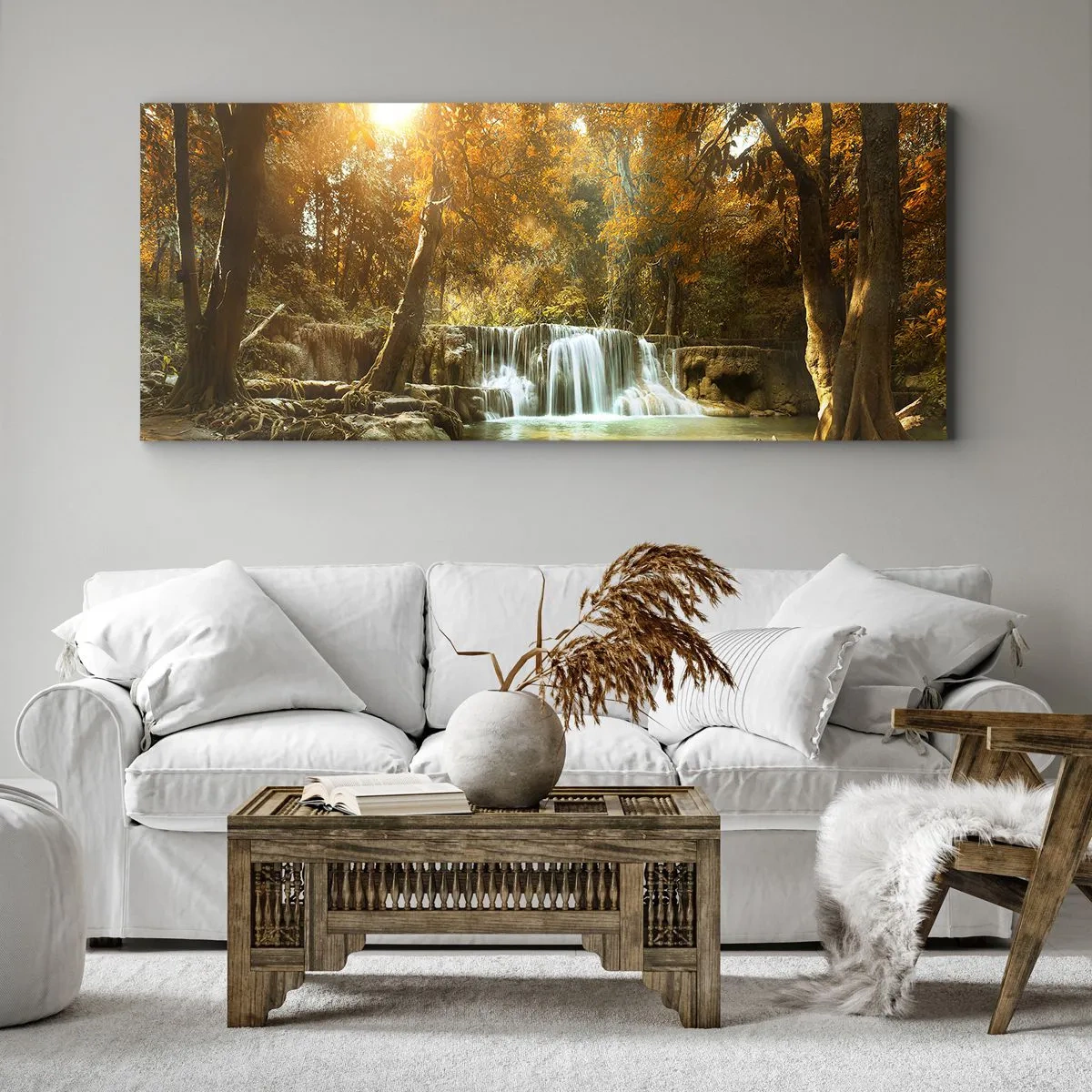 Vászonkép - Park kaszkád - 100x40 cm
