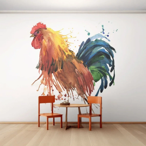 Fotótapéta Premium Canvas - Királyi ruha, királyi büszkeség - Kakas, Grafika, Tenyésztés - 200x140 cm