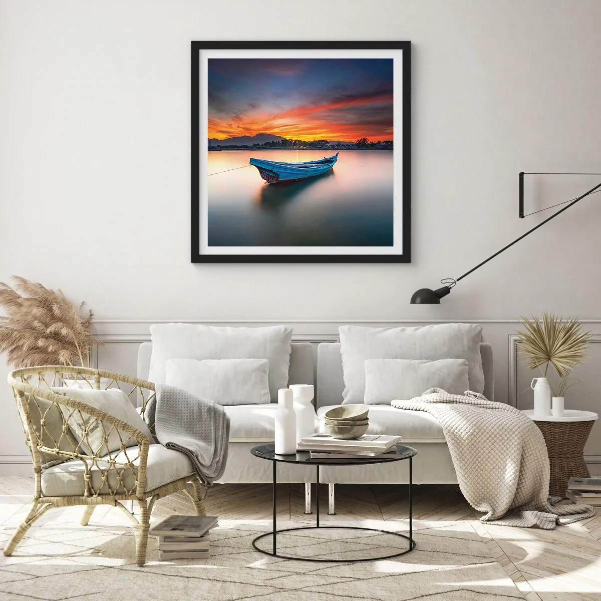 Poszter fehér keretben - Jó éjszaka jön - 30x30 cm