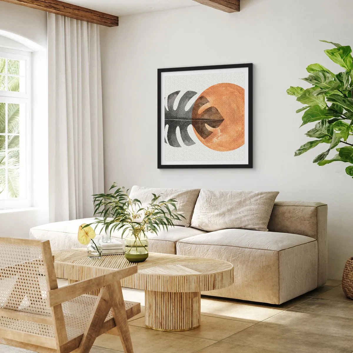 Poszter fehér keretben - Mindig a nap - 60x60 cm