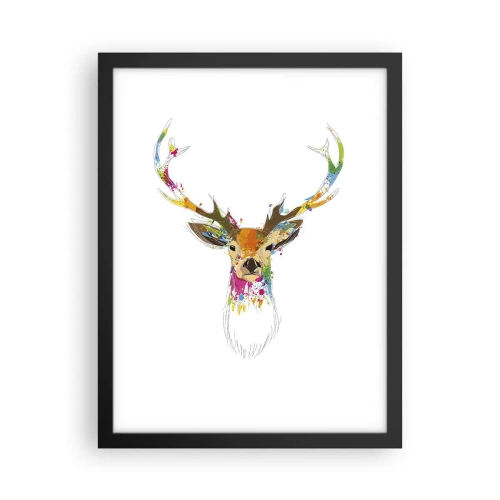 Poszter fehér keretben - Színben fürdő gyengéd szarvas - 30x40 cm