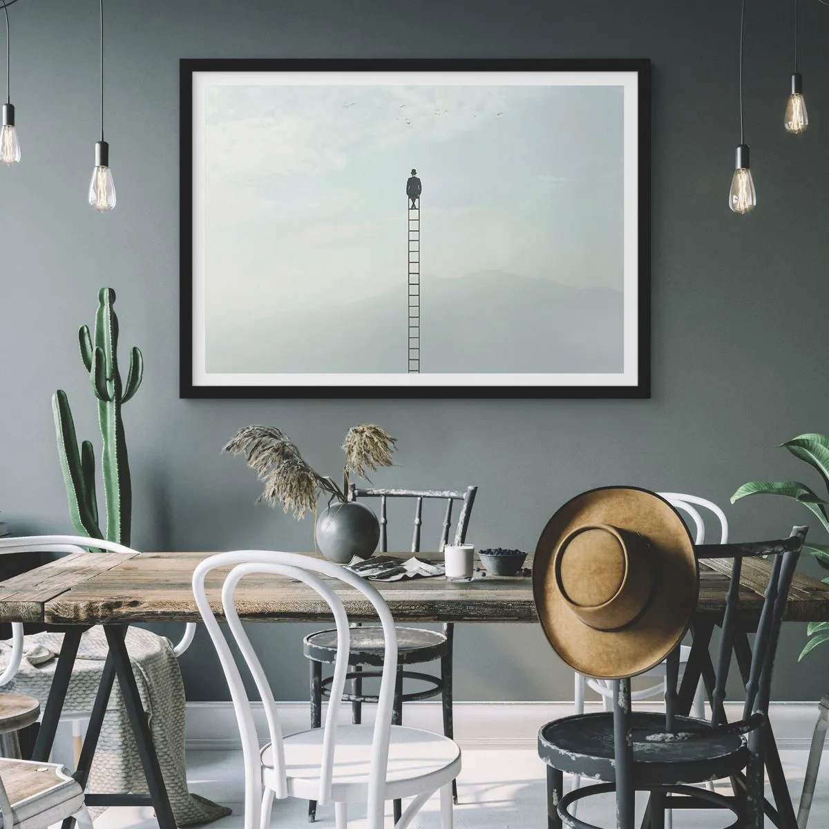 Poszter fehér keretben - Emelkedj feljebb - 50x40 cm