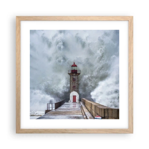 Poszter világos tölgy keretben - A vizek ordítása, a vihar zaja - 40x40 cm