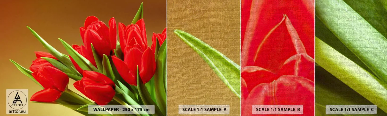 Fotótapéta Minta Premium Canvas - Egy csokor tavaszi öröm - Virágok, Tulipánok, Csokor virág - 100x30 cm