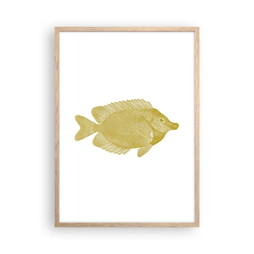 Poszter világos tölgy keretben - Csak a hal - 50x70 cm